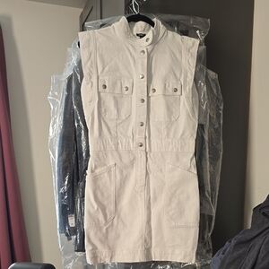 Express White Military Denim Dress